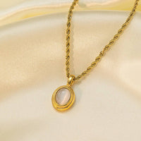 Gemstone Vintage Twist Chain Necklace DPJN0918: Black