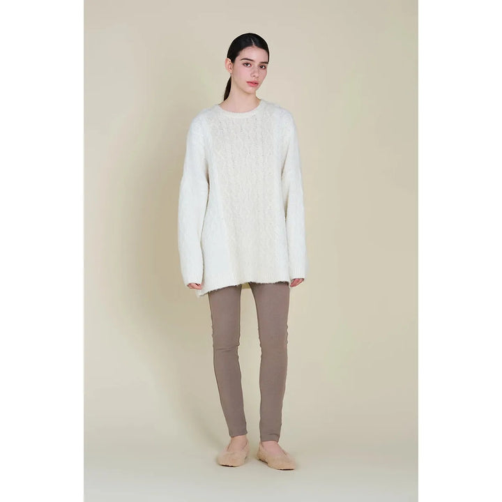 Contrast Cable Knit Sweater