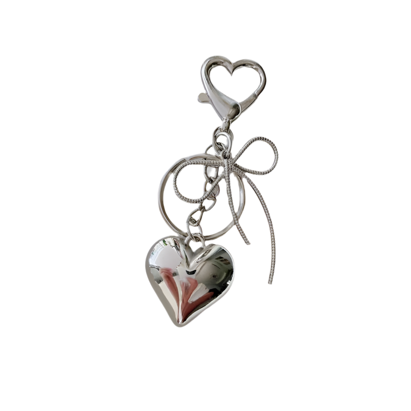 Heart & Bow Charm Keychain