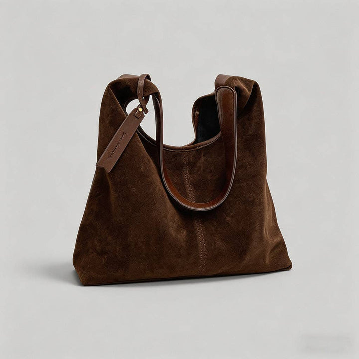Vintage Suede Hobo Shoulder Bag: Black / One Size