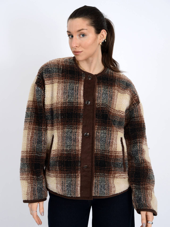 Lola's Room Sherpa Cord Trim Jacket