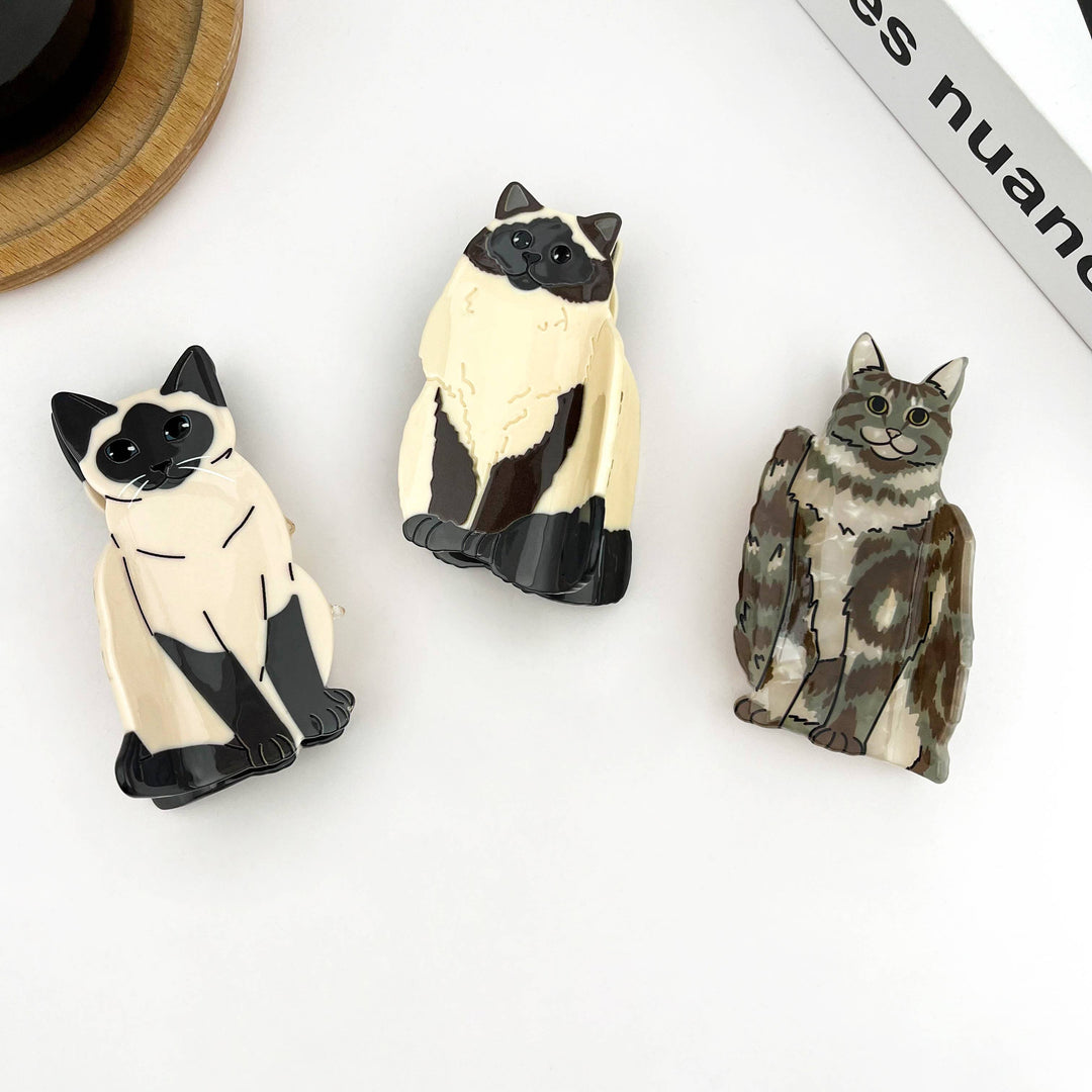 Sitting Cat Hair Claw Clip Collection, Animal Hair Clip: Ocelot