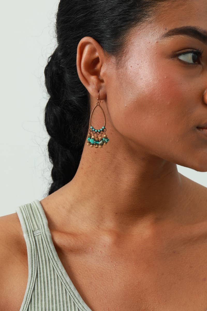 Turquoise Tassel Earrings