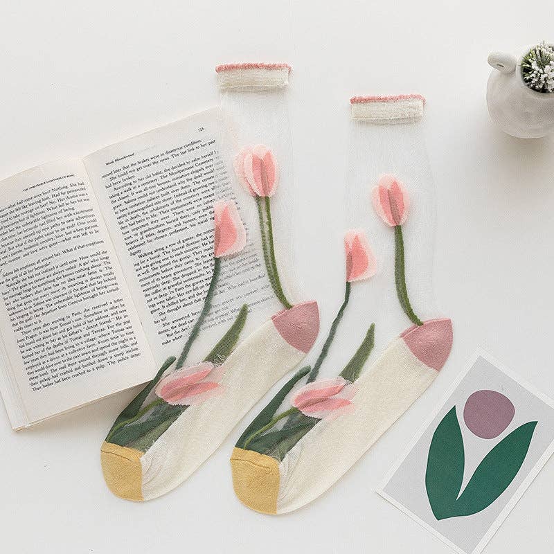 Tulip Floral Socks