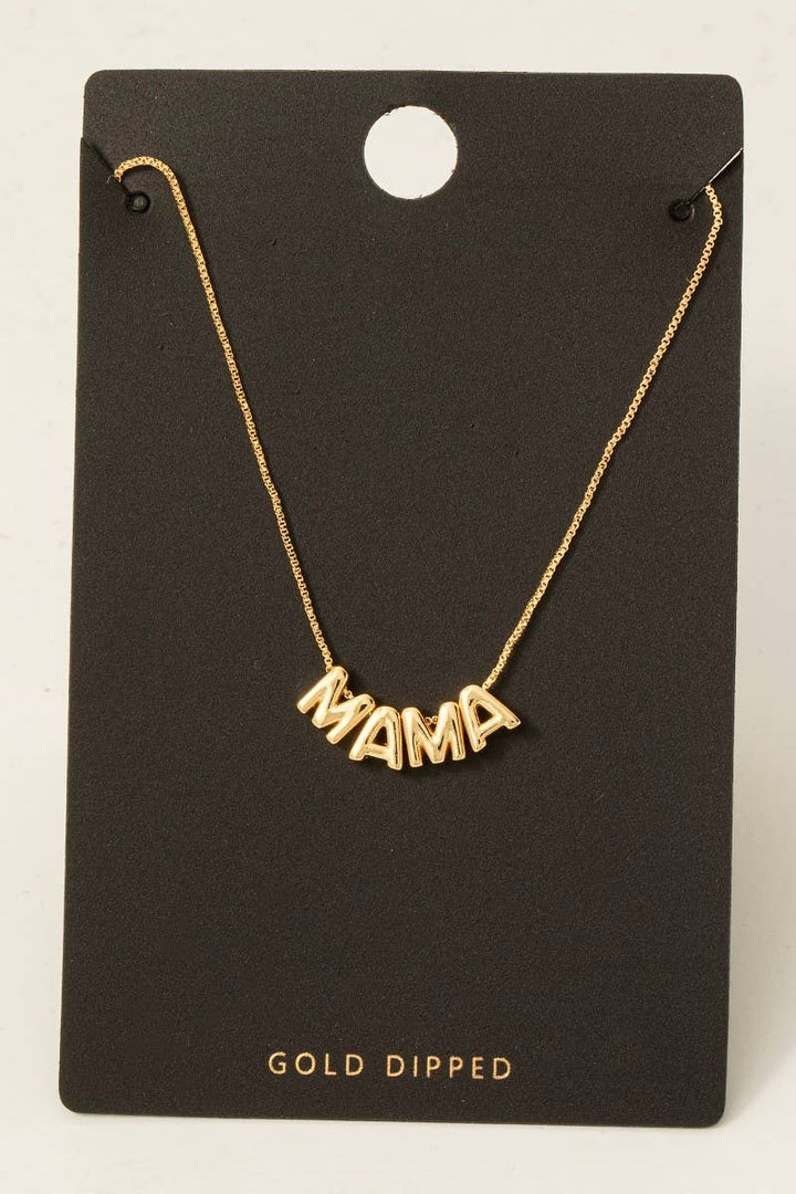 Gold Dipped Mama Letters Chain Necklace