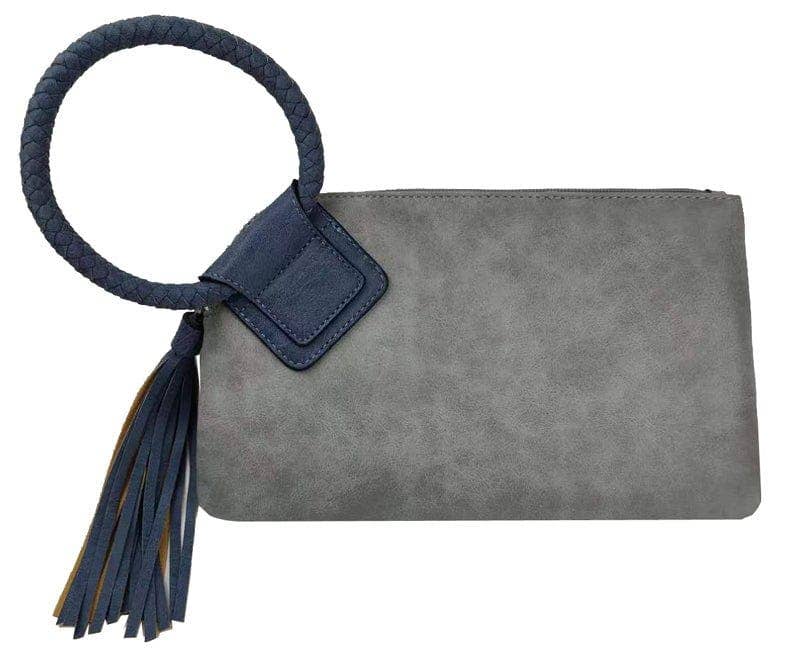 BP204 Fashion Cuff Handle Tassel Wristlet Clutch: Jean