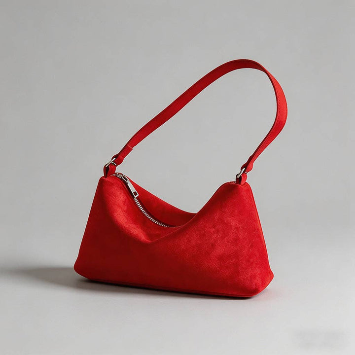 Vintage Suede Shoulder Bag: Black / One Size