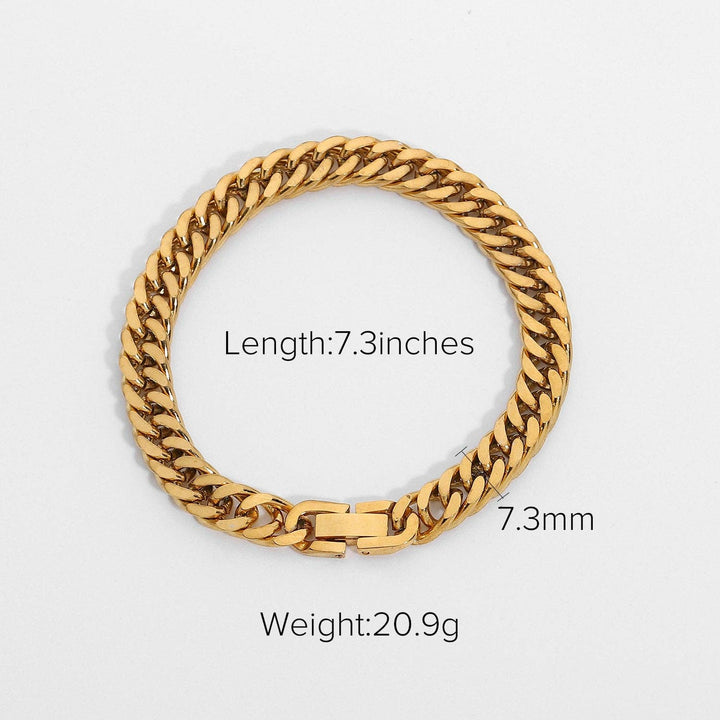 Multi Style 18K Gold Plated Steel Chain Bracelets - FGS: A
