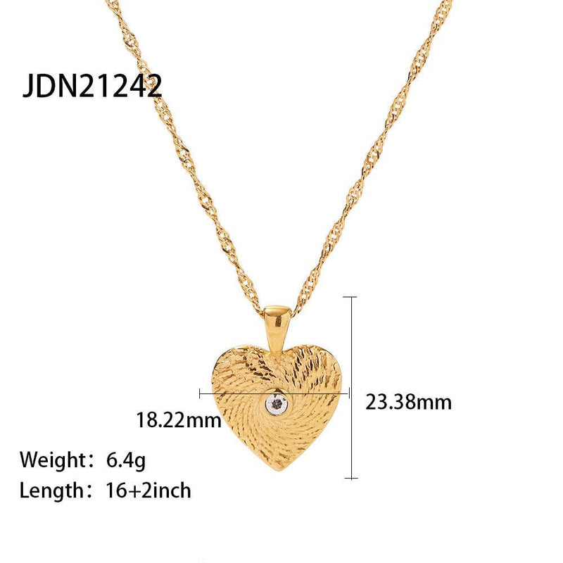 Vintage Zircon Heart Necklace DPJN49: 8