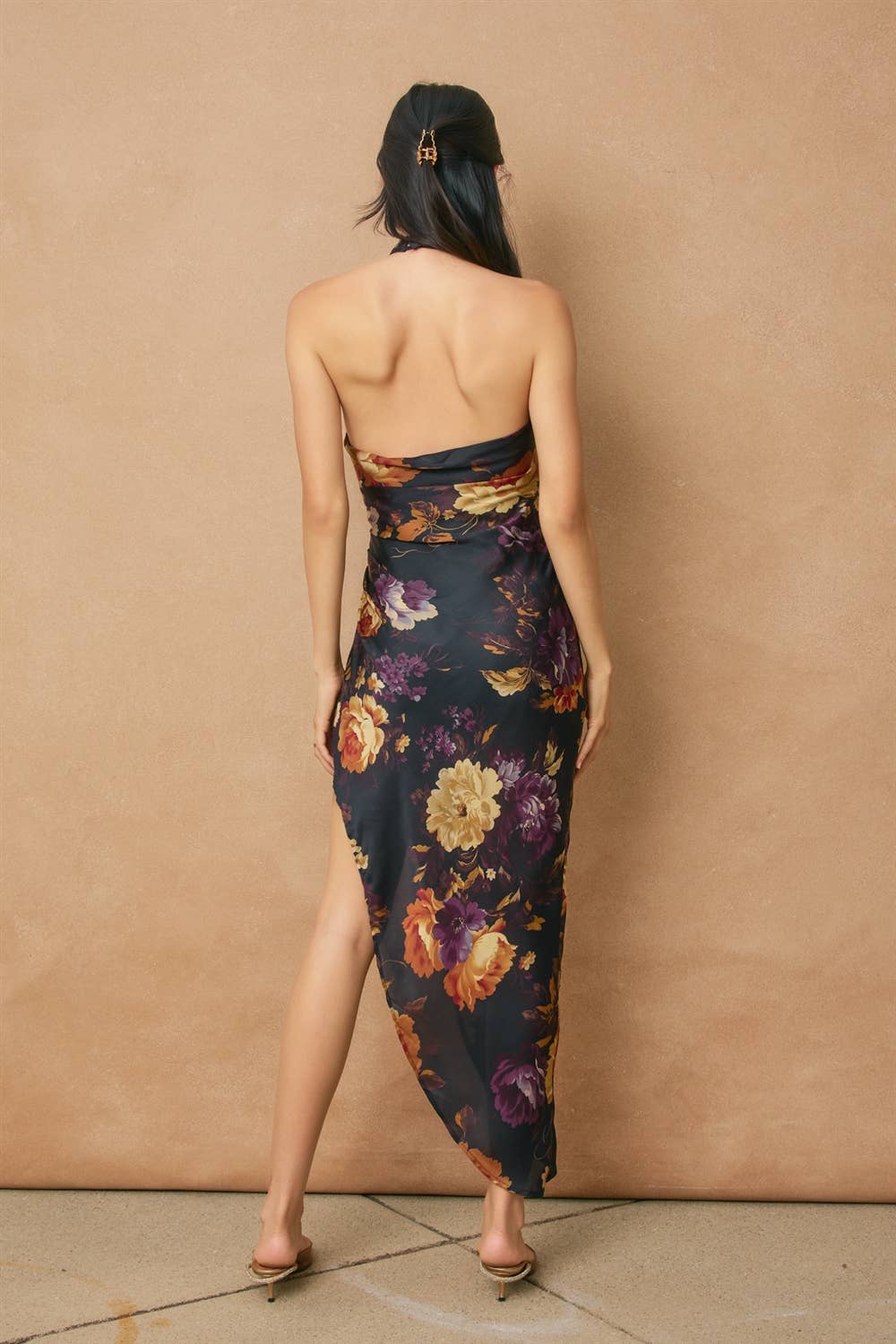 Side Pleated Maxi Dress