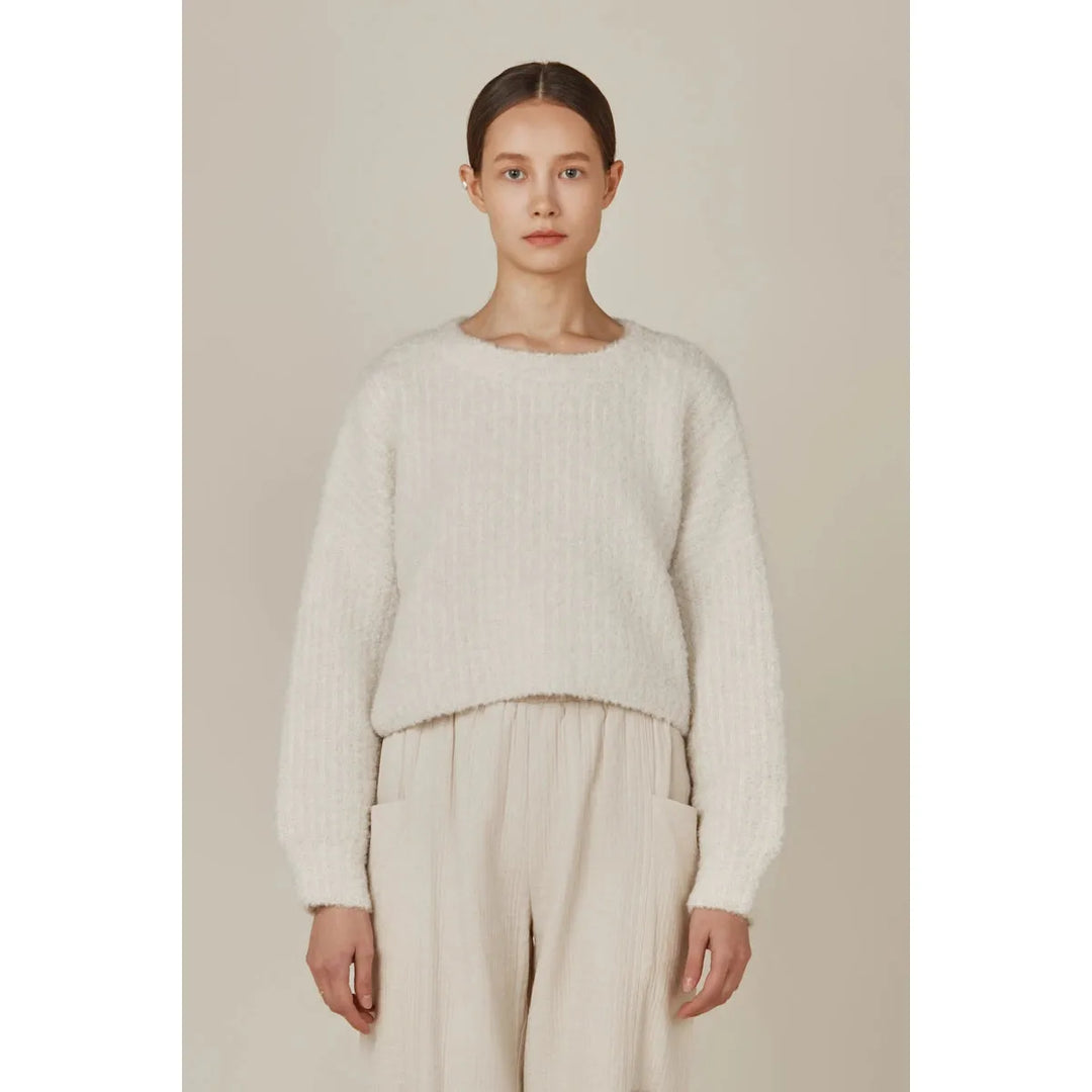 Fuzzy Cropped & Cozy Knit Sweater