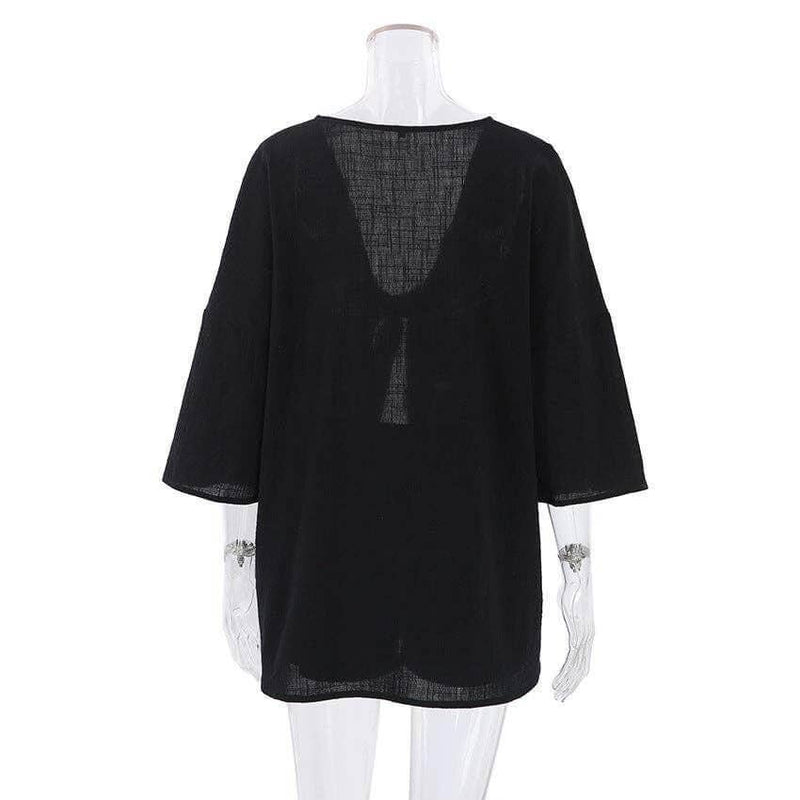 String Tie Shirt And Short Seys DPS1911: Black / S