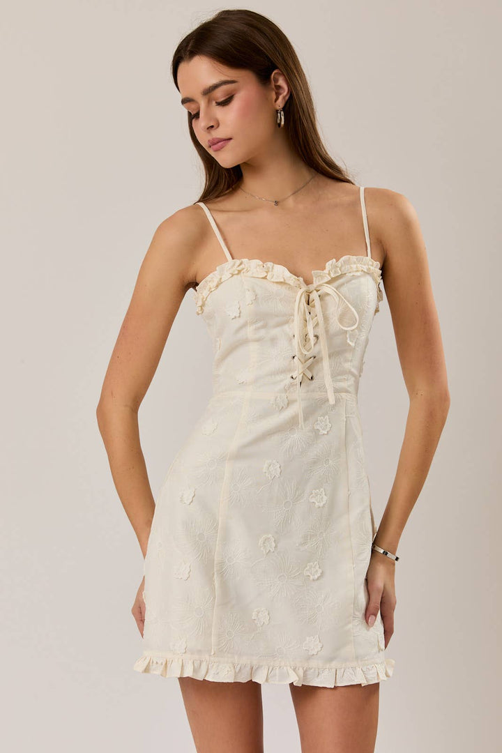 Mini Dress with Corset Detail