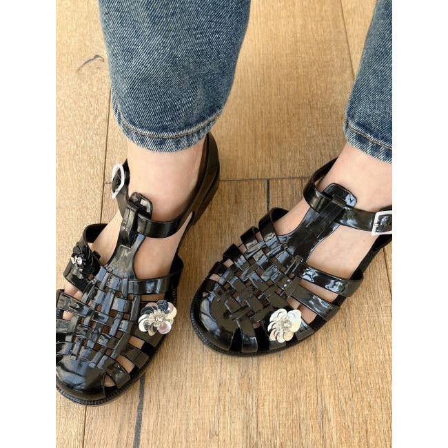 BILLIE Mini Sequin Flower Shoe Charm for Sneakers, Sandals: Ivory