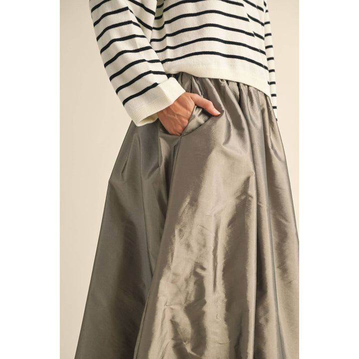 Metallic Ballon Long Skirt