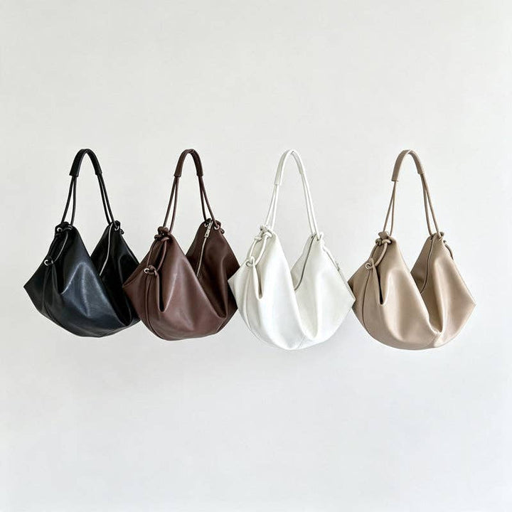 Large Casual Crossbody Hobo Bag: Apricot / F