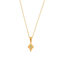 Simple Rhombus Cat's Eye Stone Pendant Neckalces DPJN2904: Black