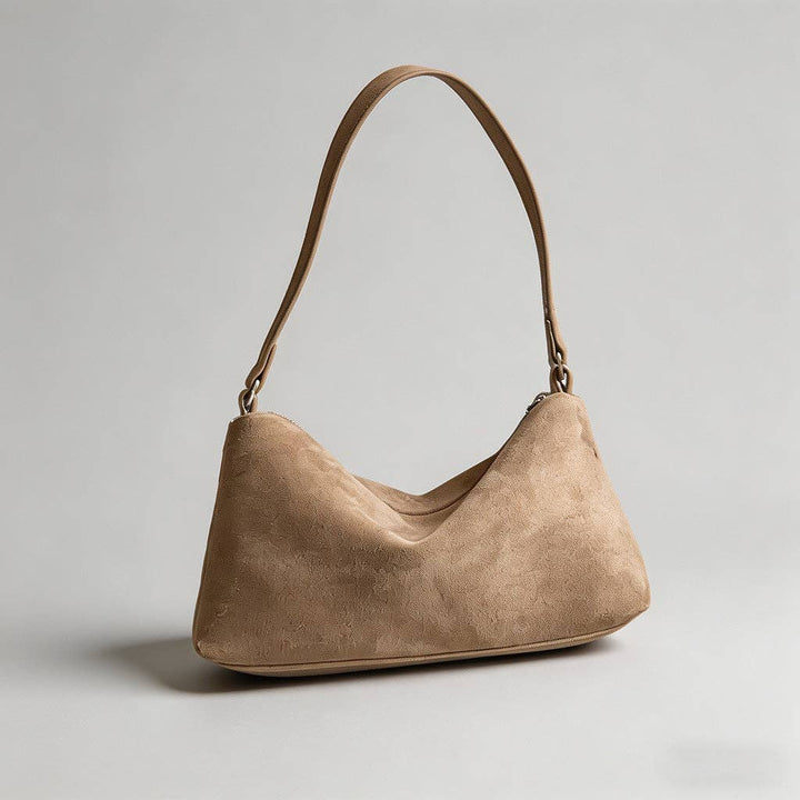 Vintage Suede Shoulder Bag: Black / One Size
