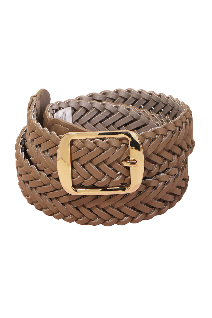 Faux Leather Braided Belt