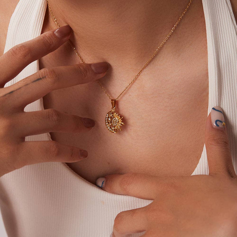 Vintage Zircon Heart Necklace DPJN49: 8