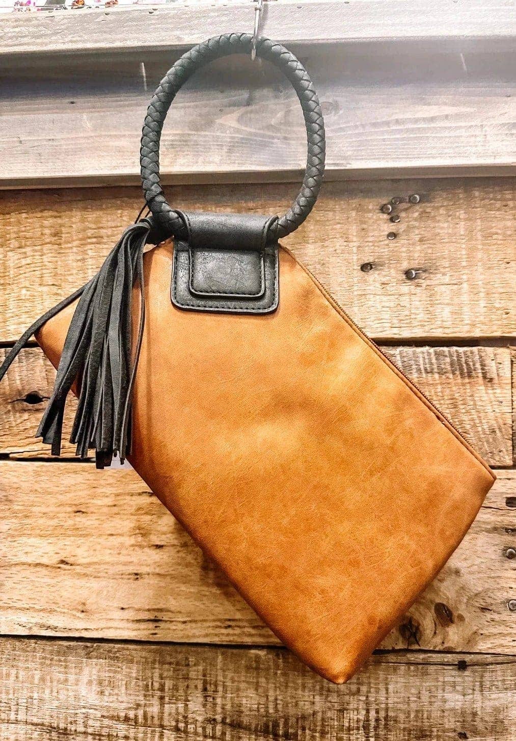 BP204 Fashion Cuff Handle Tassel Wristlet Clutch: Jean