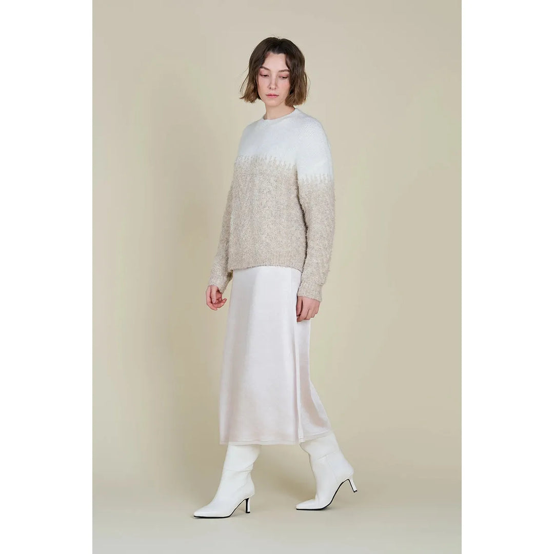 Mixed-Up Yarn Knit Sweater