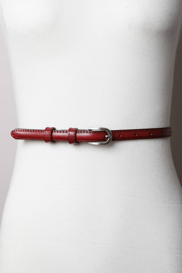 Skinny Horseshoe Buckle Belt