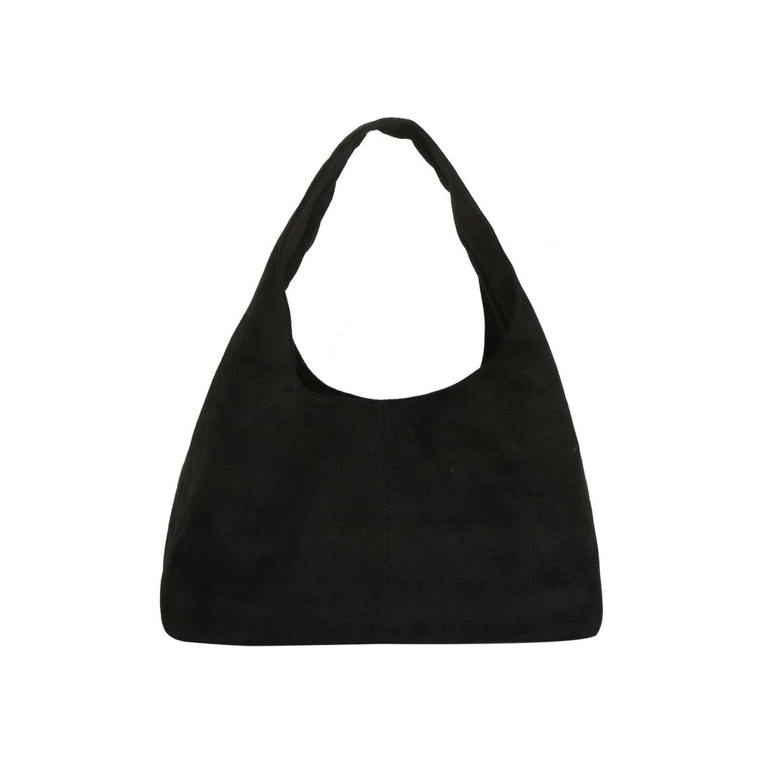 EWB172 Jaz Faux Suede Hobo Tote Bag: Black