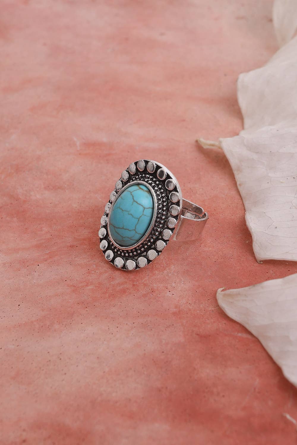 Oval Adjustable Turquoise Ring