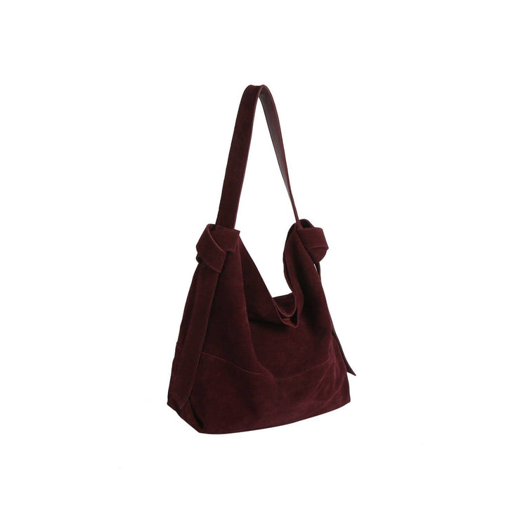 CJF116 Real Genuine Suede 2 in 1 Hobo Bag With Pouch: Coffee