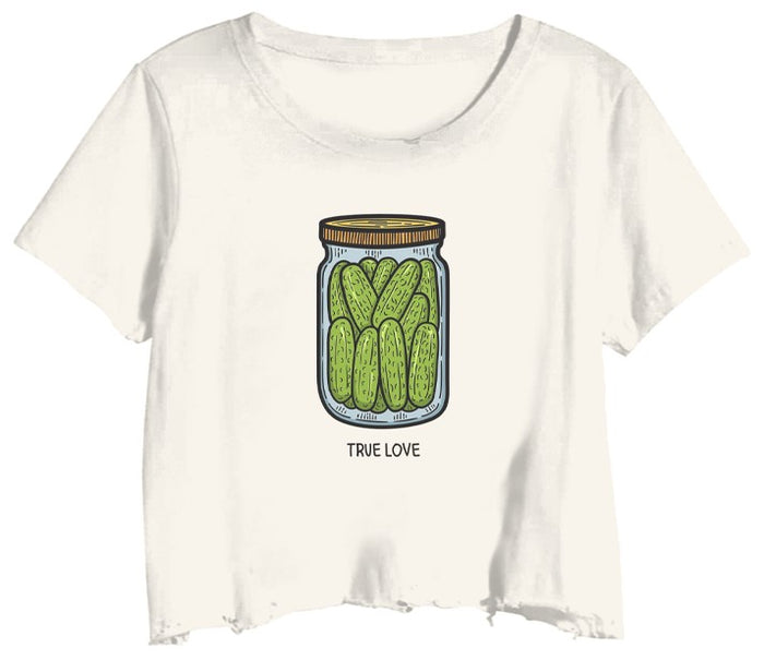 True Love Pickles Cropped Tee Shirt 