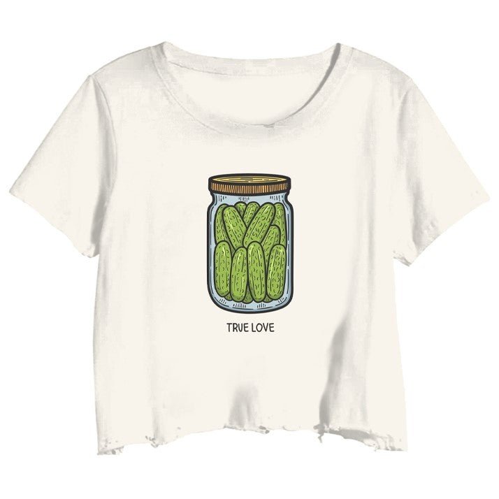 True Love Pickles Cropped Tee Shirt 