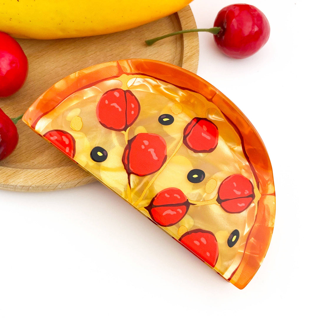 Ham Pizza Hair Claw Clip