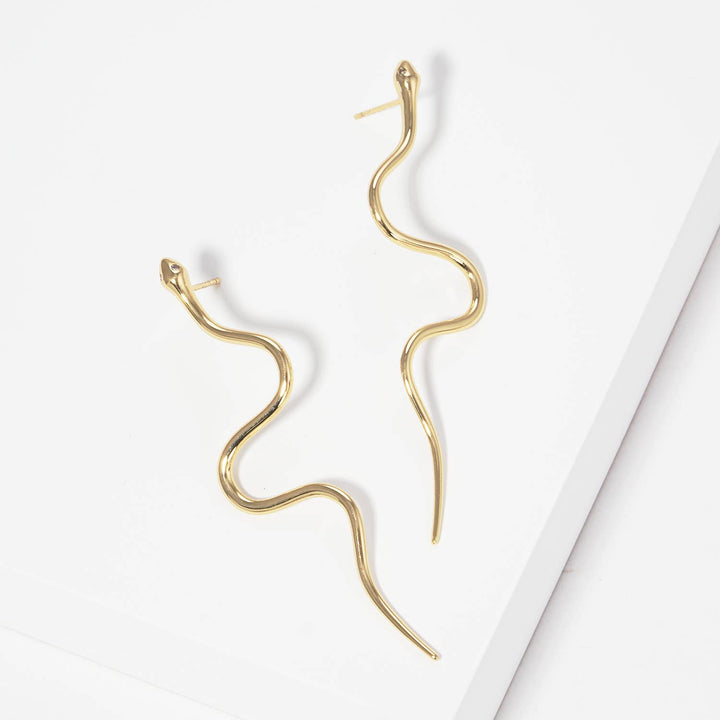 Gold Dipped Snake Post Earrings
