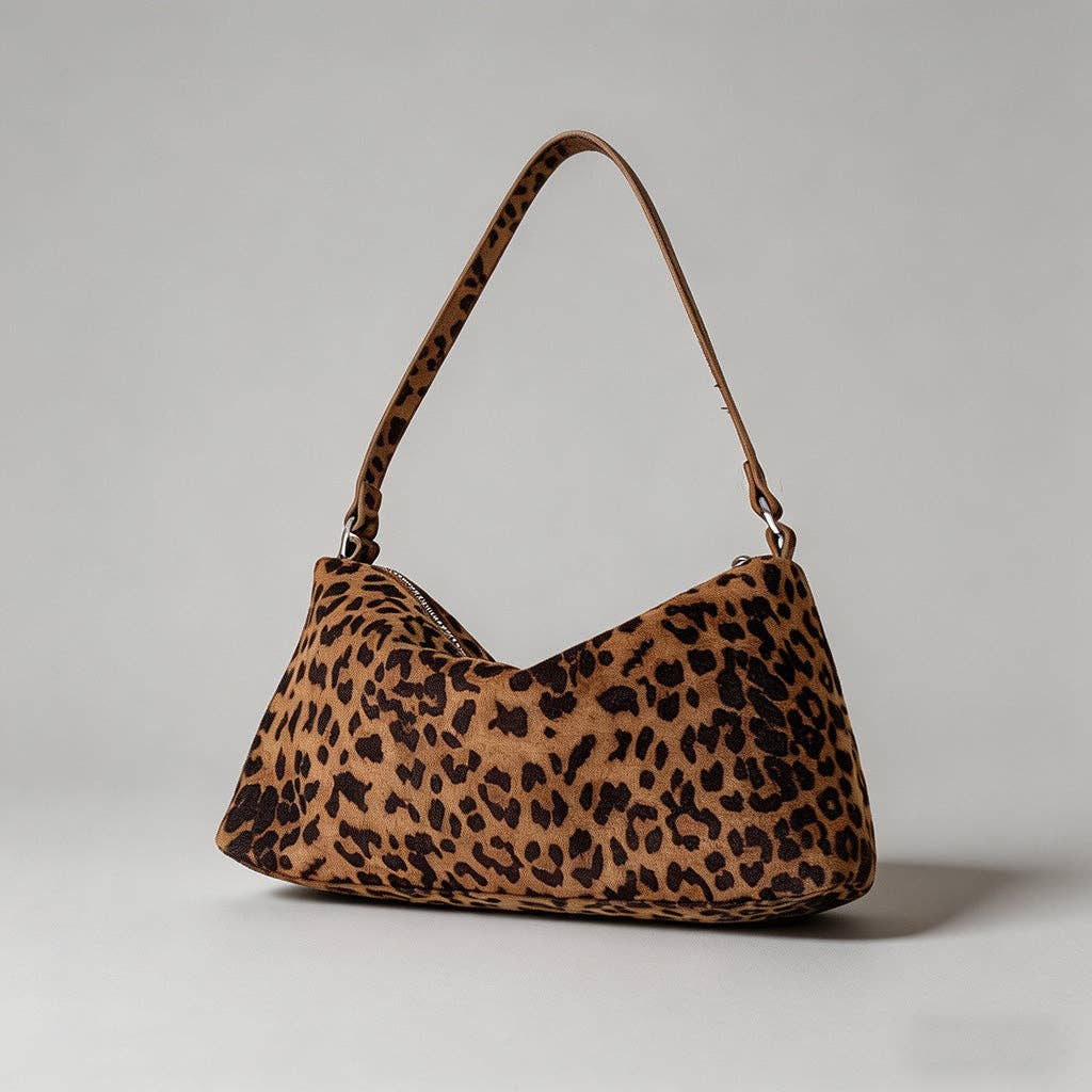 Vintage Suede Shoulder Bag: Black / One Size