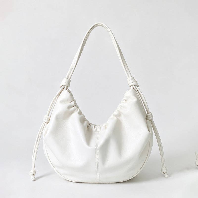 Large Casual Crossbody Hobo Bag: Apricot / F