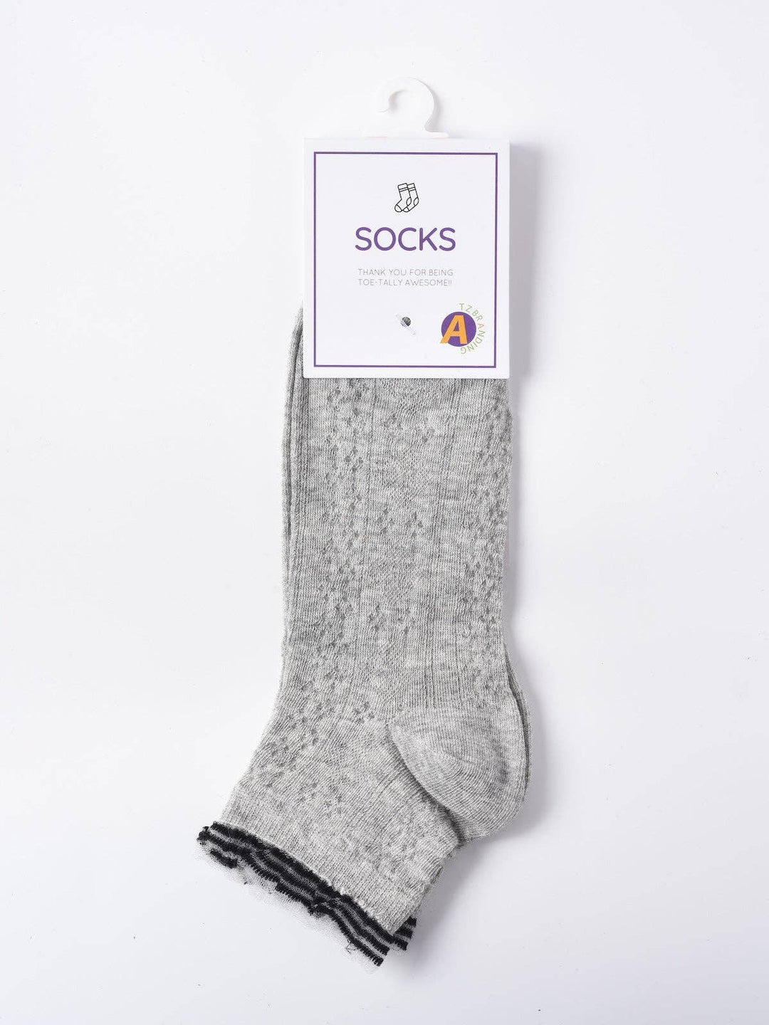 Lace Trim Mesh Ankle Socks