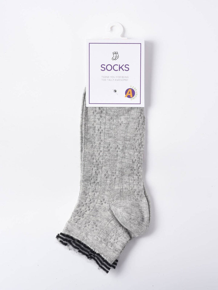 Lace Trim Mesh Ankle Socks