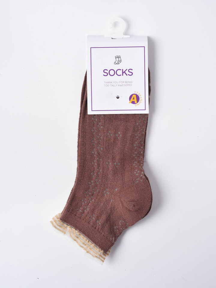 Lace Trim Mesh Ankle Socks