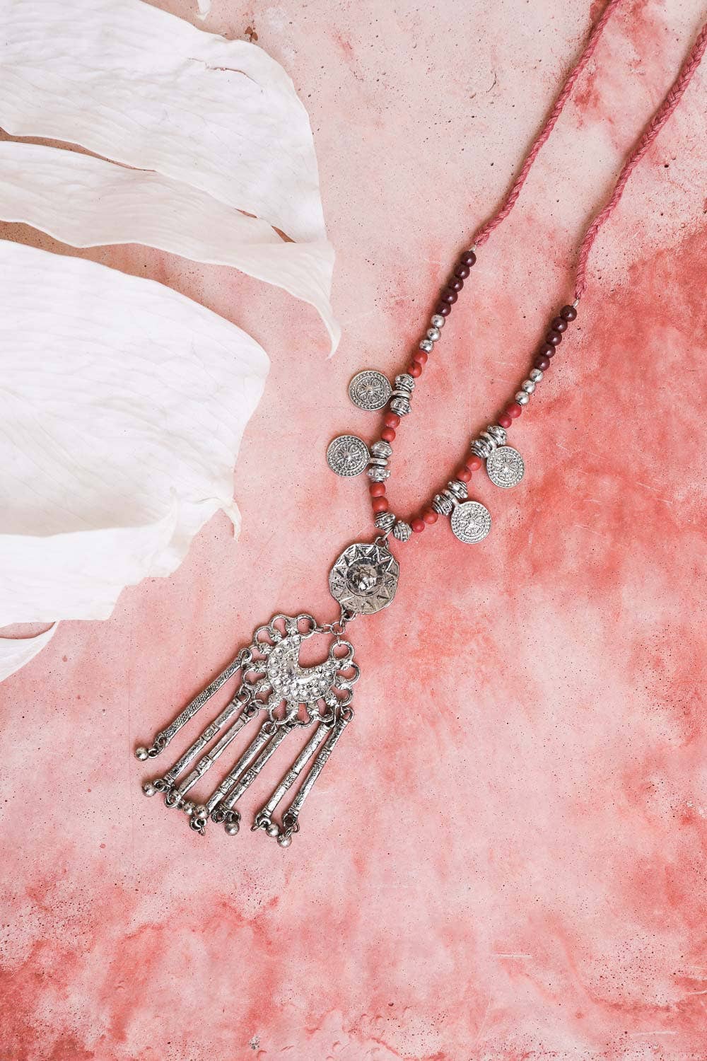 Charm Medallion Lariat Necklace