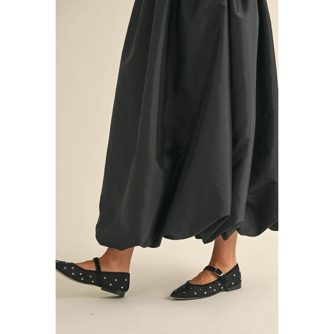 Metallic Ballon Long Skirt