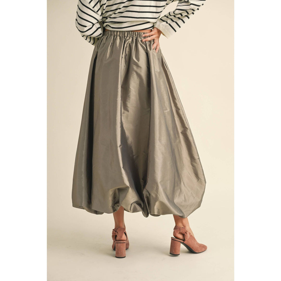 Metallic Ballon Long Skirt