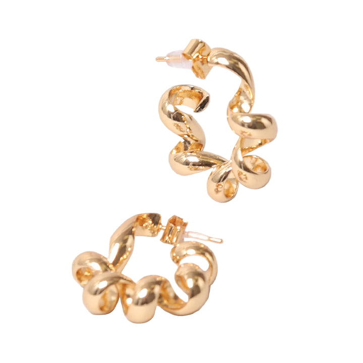 Telephone Cord Twisted Hoop Earring