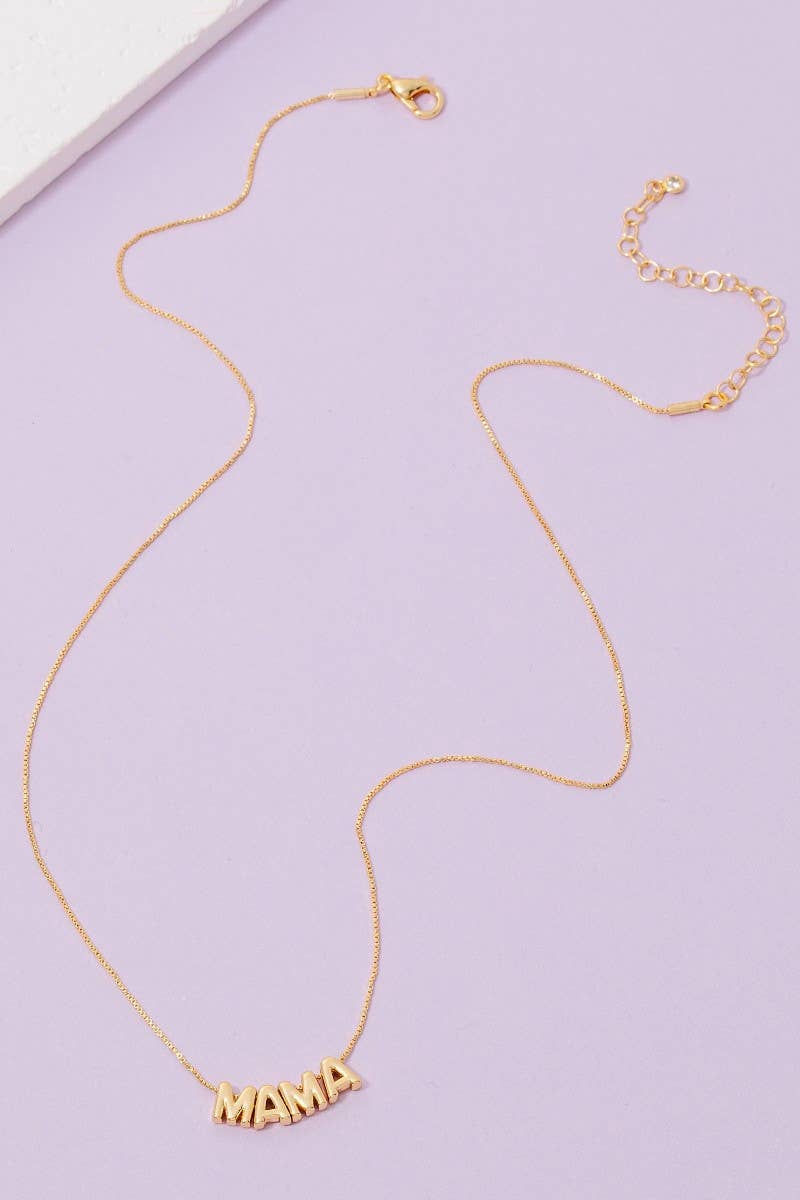 Gold Dipped Mama Letters Chain Necklace