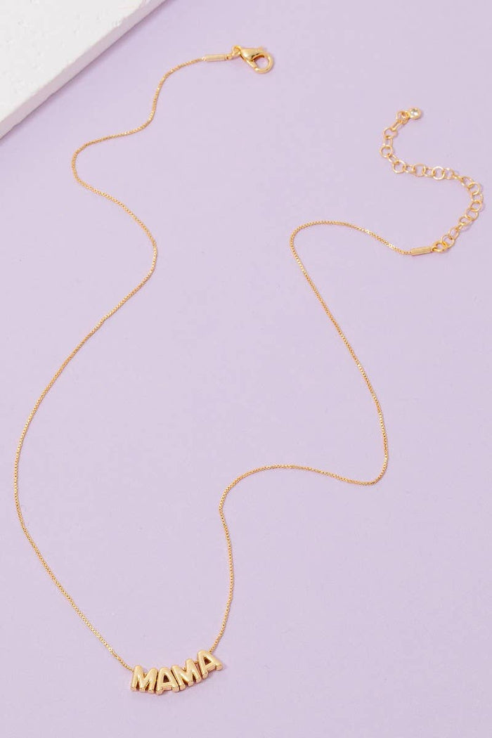 Gold Dipped Mama Letters Chain Necklace
