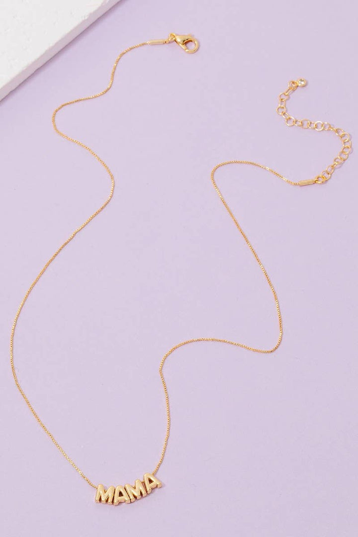 Gold Dipped Mama Letters Chain Necklace