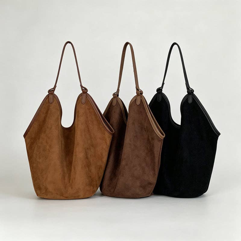 Angular Soft Shoulder Tote: Camel / F