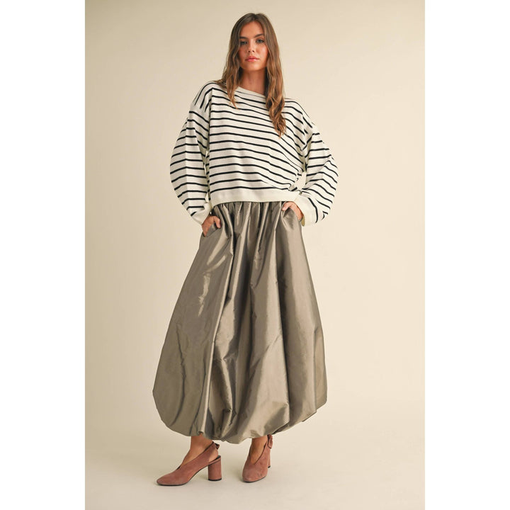 Metallic Ballon Long Skirt