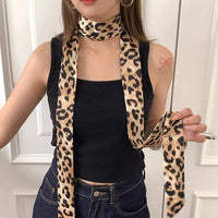 Vintage Leopard Print Waist Belt Silk Scarf DPWB2711: Leopard