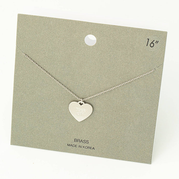 F*ck Off Heart Pendant Necklace
